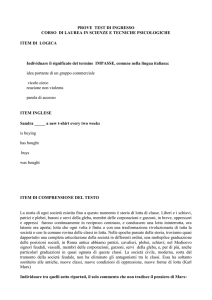 Esempi prove test di ingresso - unisalento – scienze della formazione