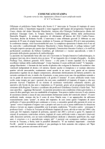 Un ponte verso la vita: impiantato a Siena il cuore artificiale totale