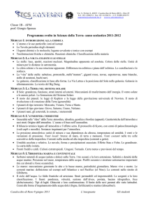 Classe 1B - AFM prof. Giorgio Sponza Programma svolto in Scienze