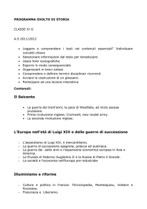 PROGRAMMA SVOLTO DI STORIA CLASSE IV G A.S 2011/2012