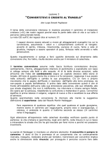 Lezione 3 “Convertitevi e credete al Vangelo” don Luigi Donati