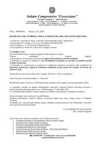 BANDO DI GARA PER ATTIVITA` TEATRALE SCUOLA