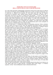 INIZIO DELL`OTTAVO CENTENARIO DELLA NASCITA DI SAN