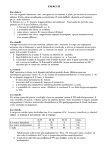 ESERCIZI Esercizio A. Un lotto di grandi dimensioni viene