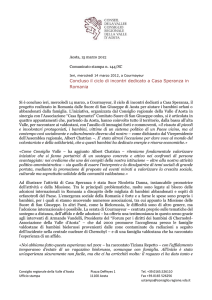 Casa Speranza - Consiglio Regionale della Valle d`Aosta
