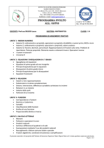 DOCENTE: Prof.ssa DELEIDI Laura MATERIA: MATEMATICA