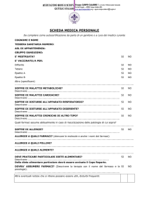 Scheda medica personale - AGESCI Campo Calabro 1