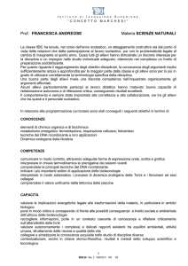 Prof. FRANCESCA ANDREOSE Materia SCIENZE