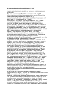Ogni anno in media 10 italiani su cento ricoverati sono colpiti da