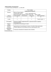 Laboratorio - Scienza dei Materiali