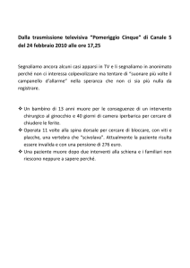 Dalla trasmissione televisiva “Pomeriggio Cinque” di Canale 5 del