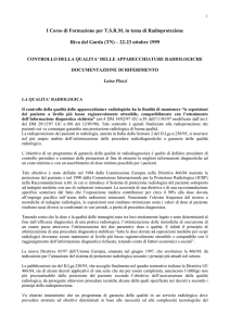 Il controllo di qualità delle apparecchiature radiologiche