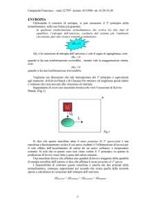 Utilizzando il concetto di entropia, si può enunciare il secondo