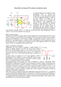 Monostabile con integrato 555 e pulsante normalmente aperto Lo