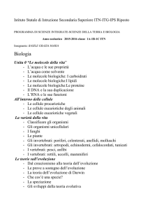 PROGRAMMA BIOLOGIA E SCIENZE DELLA TERRA PROF