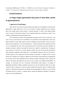 La lingua degli apprendenti dal punto di vista delle varietà di