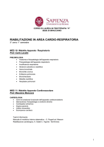 Cenni di anatomia funzionale dell`apparato cardiocircolatorio