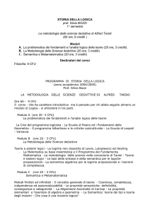 programma di storia della logica - Dipartimento di Filosofia
