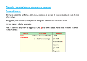 SIMPLE PRESENT-affermativa / negativa