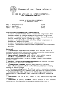 corso di biologia applicata - Medicina e Chirurgia Unimi