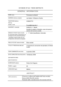 DATABASE OF EoC THESIS ABSTRACTS