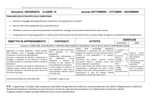 Programmazione Geografia IV Primaria: Schema Bimestrale