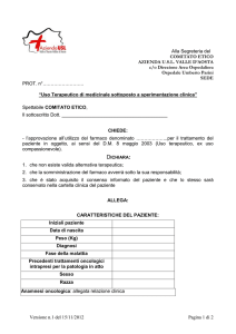 Richiesta di parere per uso terapeutico di