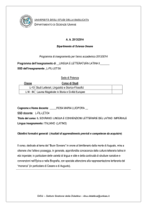 Lingua e letteratura latina II - SCE - Lucifora - DiSU