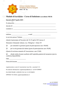 Modulo di iscrizione - Corso di Induismo accreditato MIUR