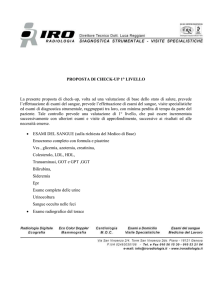 PROPOSTA DI CHECK-UP 1° LIVELLO La presente proposta di