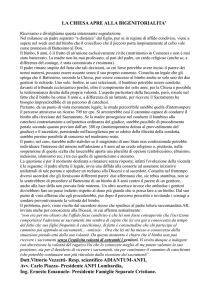 la chiesa apre alla bigenitorialita