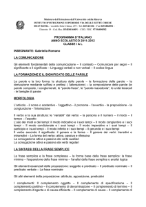 la sintassi della frase semplice