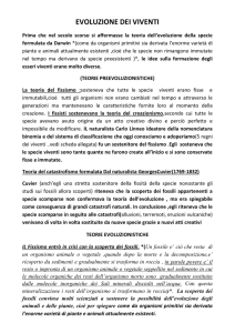 EVOLUZIONE DEI VIVENTI Prima che nel secolo scorso si
