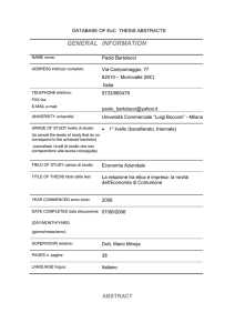 DATABASE OF EoC THESIS ABSTRACTS