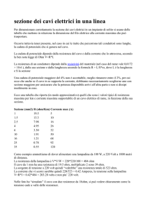 sezione dei cavi elettrici in una linea