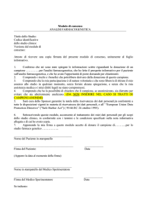 esempio modulo di consenso farmacogenomica