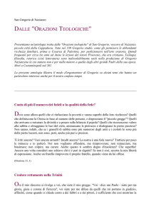 San Gregorio di Nazianzo DALLE "ORAZIONI TEOLOGICHE