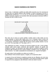 Il teorema di Giordano su "I numeri perfetti"