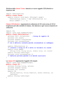 Struttura della classe Tunes: istanzia un nuovo oggetto