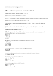 esercizi sui numeri quantici