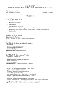 I.I.S. “G.SIANI” PROGRAMMA DI CHIMICA PER L`ANNO