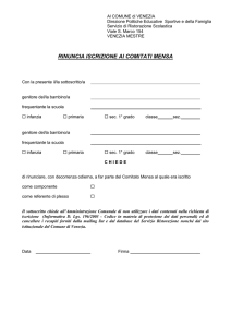 Modulo rinuncia Comitati Mensa 2015