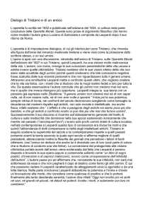 Dialogo di Tristano e di un amico L`operetta fu scritta nel 1832 e