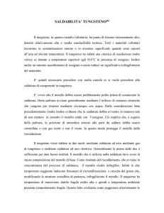 saldabilità tungsteno
