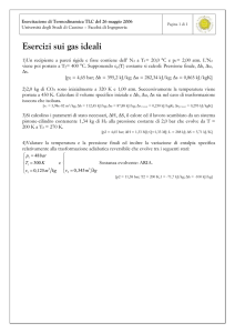 Esercitazione sui gas ideali - Unicas