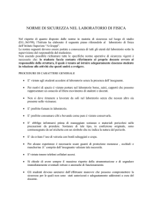 SICUREZZA LABORATORIO DI FISICA