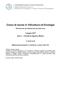 Seminario "Miglioramento genetico e resistenza a - DISAA