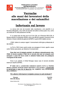 Le verruche alle mani nelle lavorazioni carni sono riconosciute