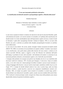 Discussione del progetto di tesi dal titolo “Verso una tassonomia