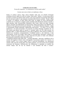 Protocollo terapeutico `La stimolazione corticale negli acufeni`